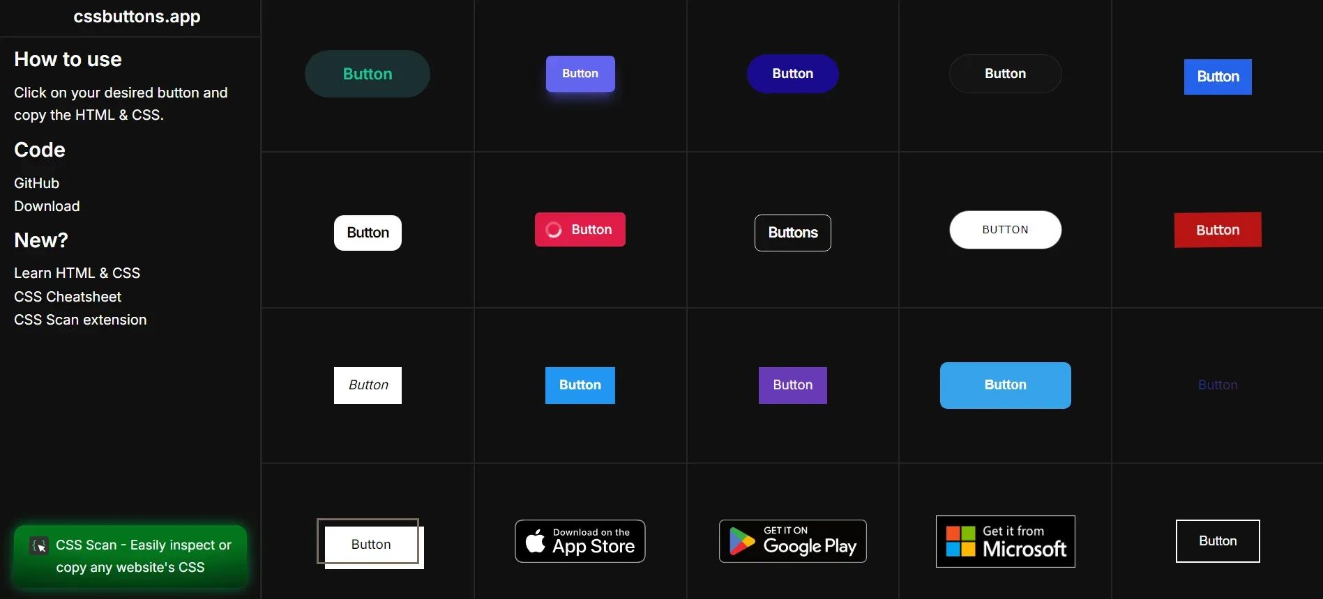 Image of cssbuttons.app